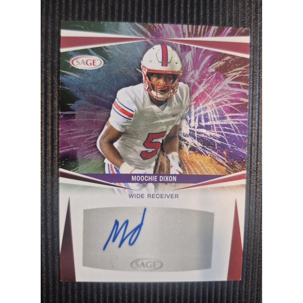 2024 Sage Low Series Moochie Dixon #A-MD Red Auto New Orleans Saints (AU) - Picture 3 of 8